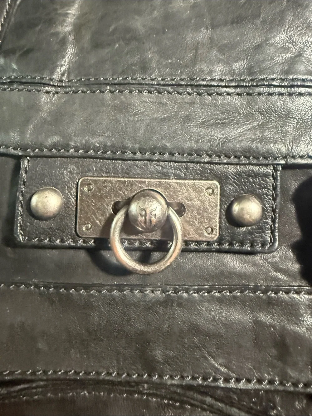 Frye Cameron Leather Satchel Crossbody Handbag Black